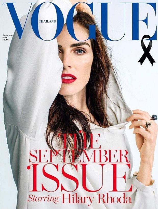 Hilary Rhoda featured on the Vogue Thailand cover from September 2017