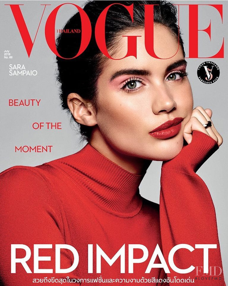 Sara Sampaio featured on the Vogue Thailand cover from July 2018