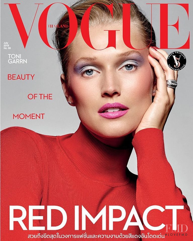 Toni Garrn featured on the Vogue Thailand cover from July 2018