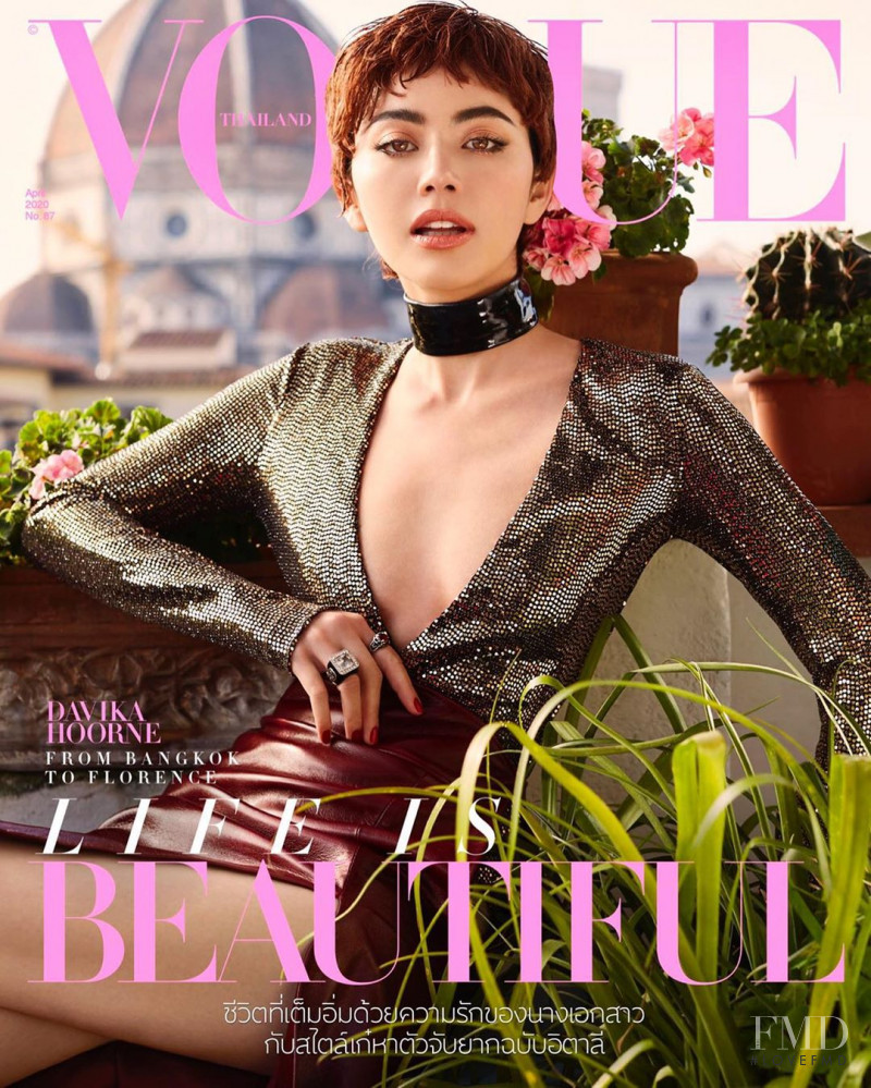 Davika Honne featured on the Vogue Thailand cover from April 2020
