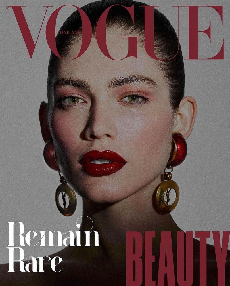 Valentina Sampaio featured on the Vogue Thailand cover from October 2023