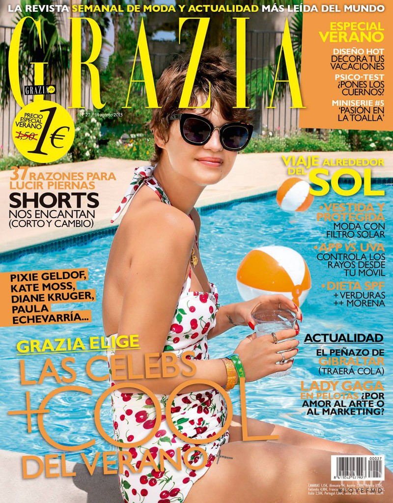 Pixie Geldof featured on the Grazia Spain cover from August 2013