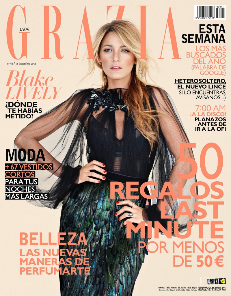 Blake Lively featured on the Grazia Spain cover from December 2013