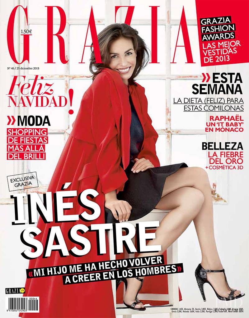 Ines Sastre featured on the Grazia Spain cover from December 2013