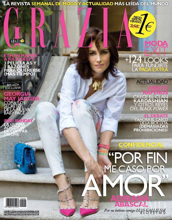 Adriana Abascal featured on the Grazia Spain cover from June 2013