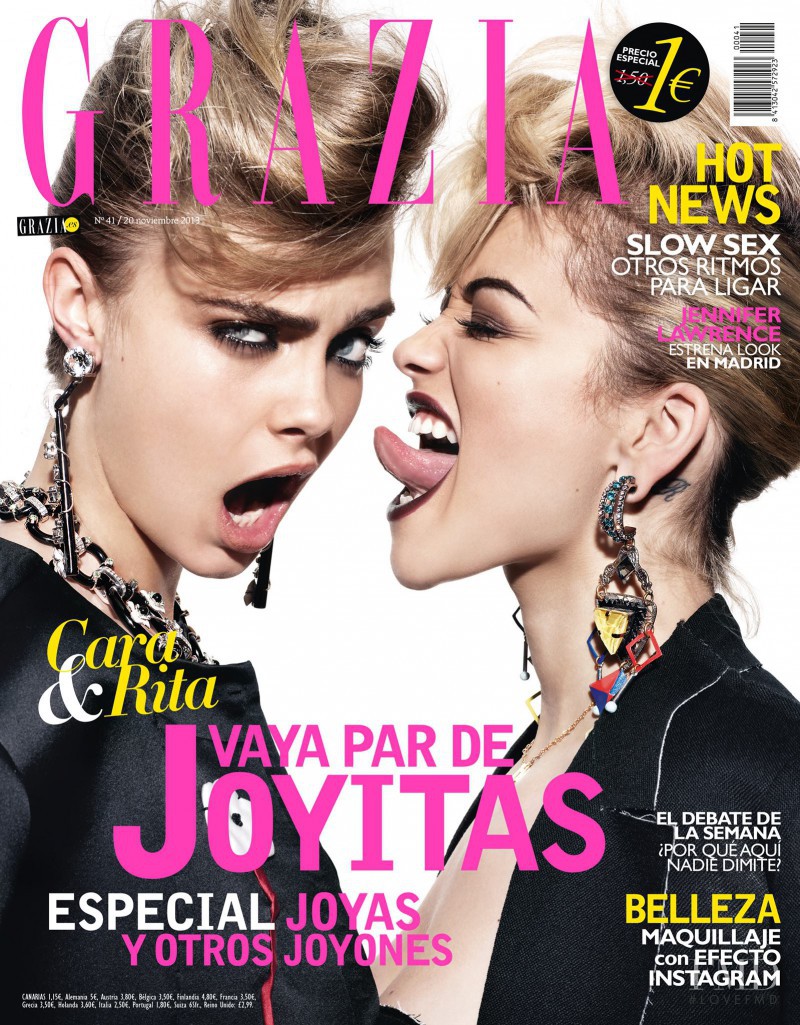 Rita Ora featured on the Grazia Spain cover from November 2013