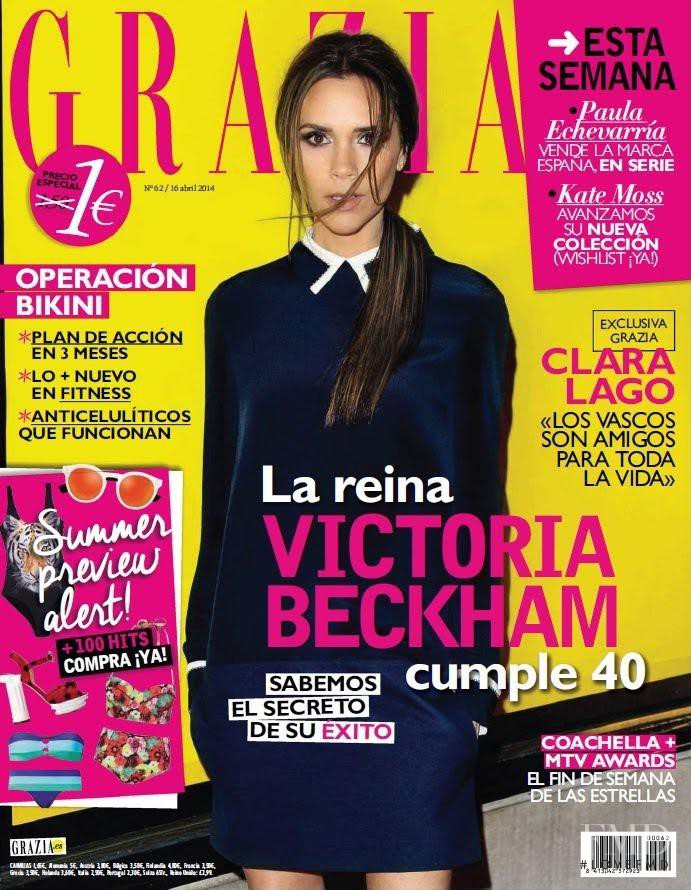 Victoria Beckham featured on the Grazia Spain cover from April 2014
