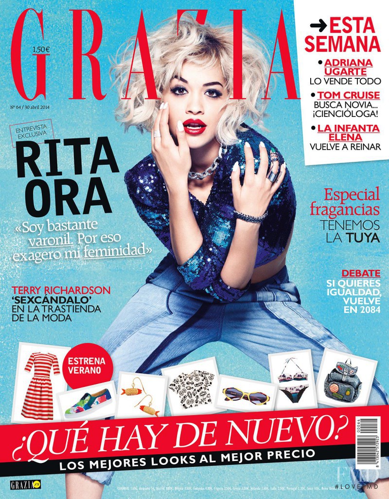 Rita Ora featured on the Grazia Spain cover from April 2014