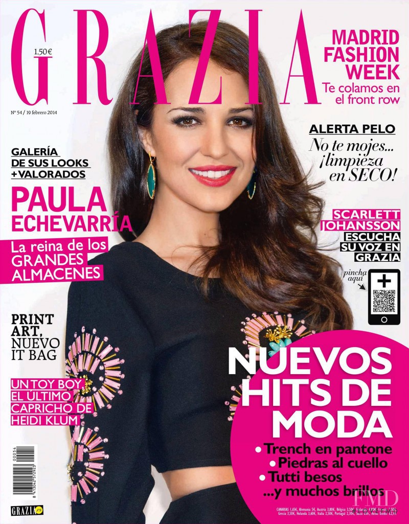 Paula Echevarría featured on the Grazia Spain cover from February 2014