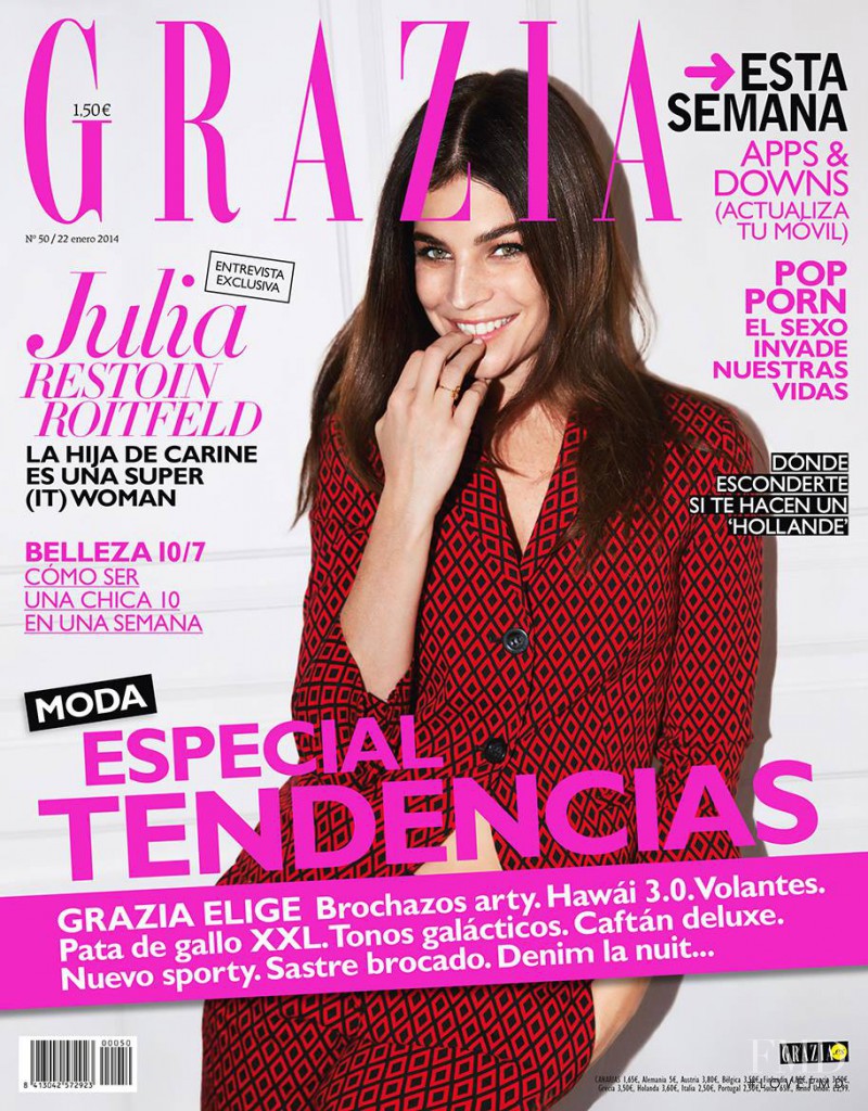 Julia Restoin Roitfeld featured on the Grazia Spain cover from January 2014