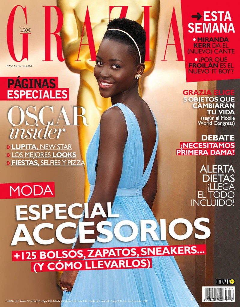 Lupita Nyong\'o featured on the Grazia Spain cover from March 2014