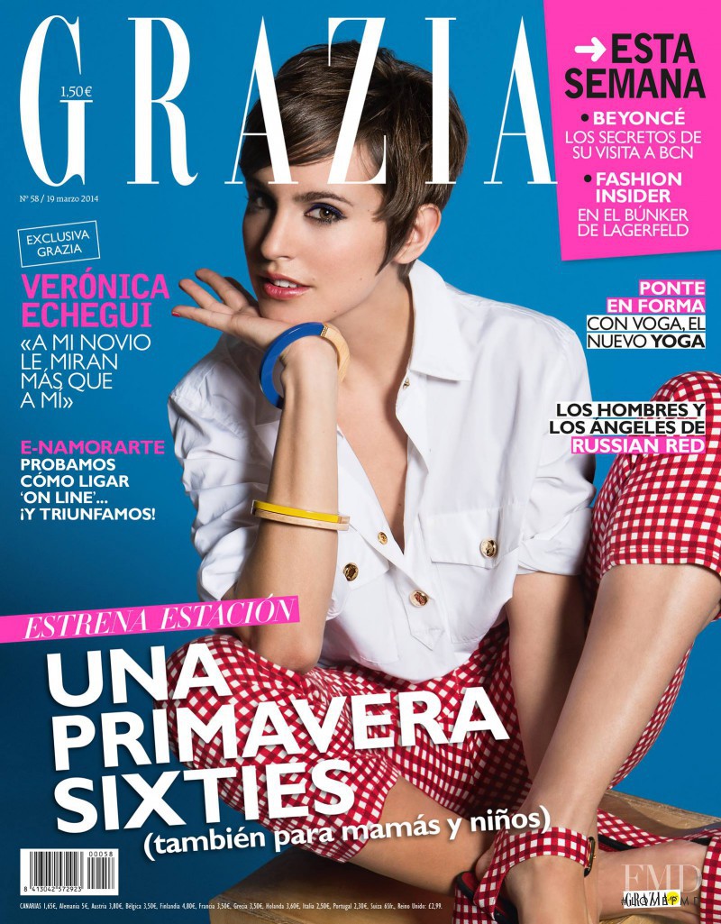 Verónica Echegui featured on the Grazia Spain cover from March 2014