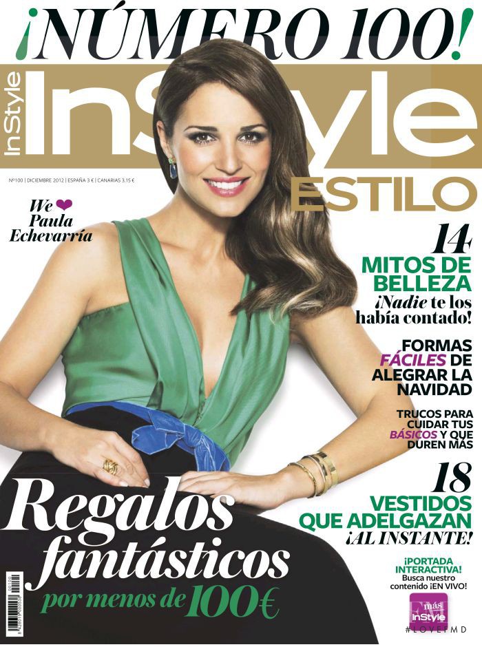 Paula Echevarría featured on the InStyle Spain cover from December 2012