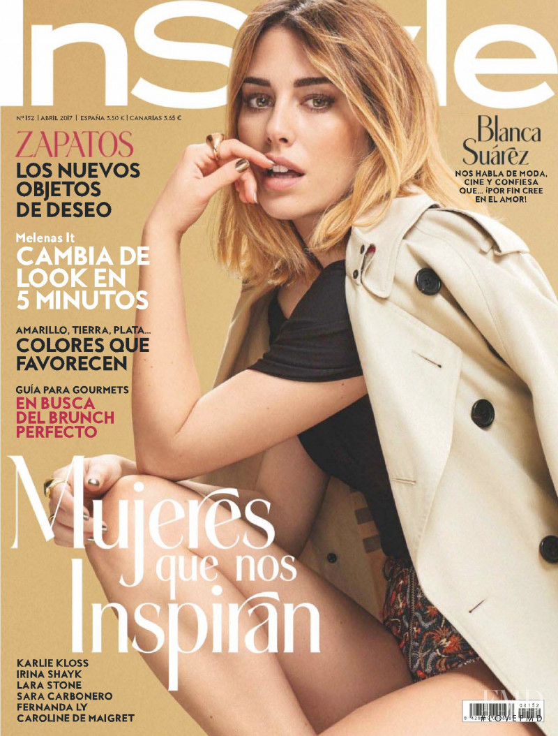 Blanca Suarez featured on the InStyle Spain cover from April 2017
