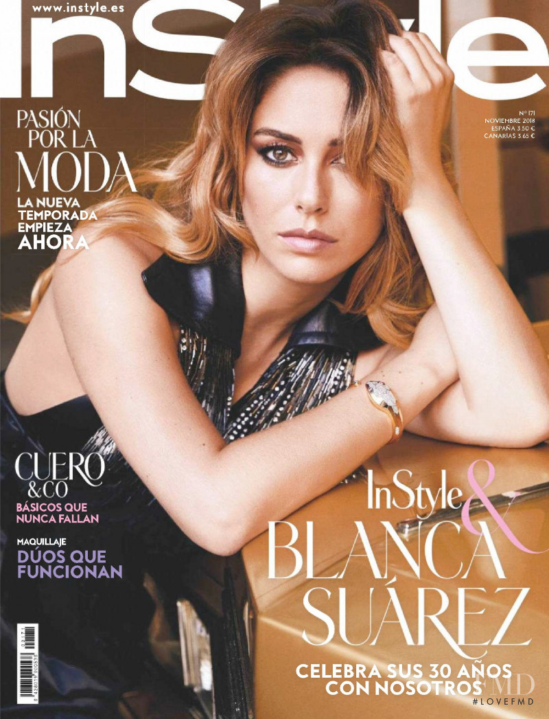 Blanca Suarez featured on the InStyle Spain cover from November 2018