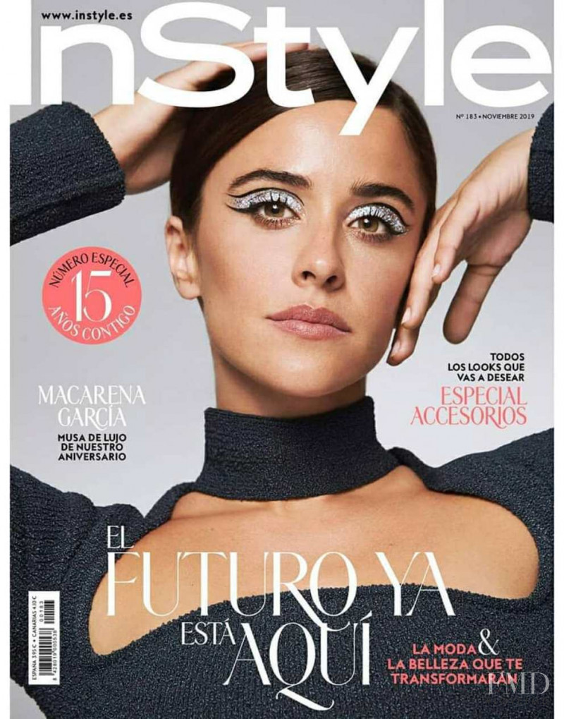 Macarena Garcia featured on the InStyle Spain cover from November 2019