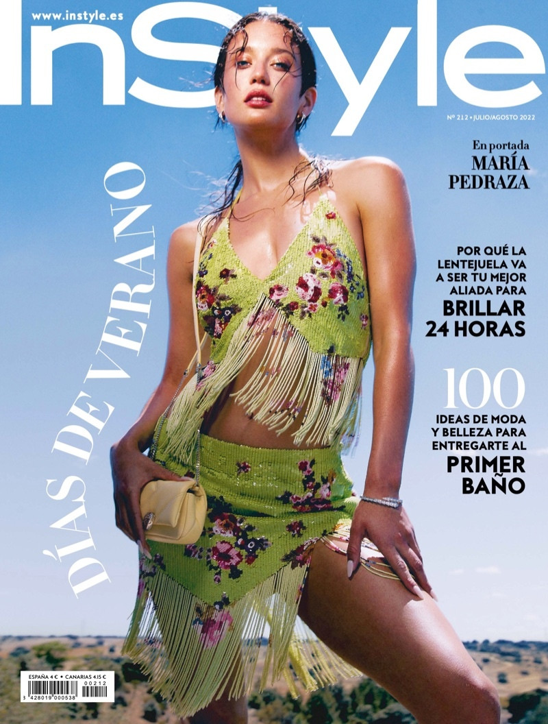 Maria Pedraza featured on the InStyle Spain cover from July 2022