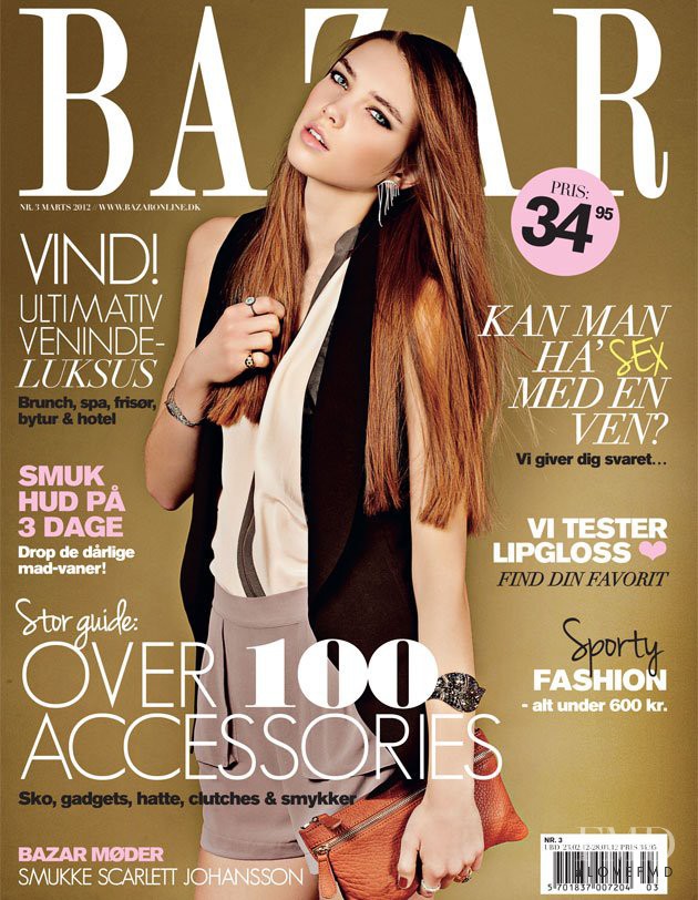 Josefine Svenningsen featured on the Bazar cover from March 2012