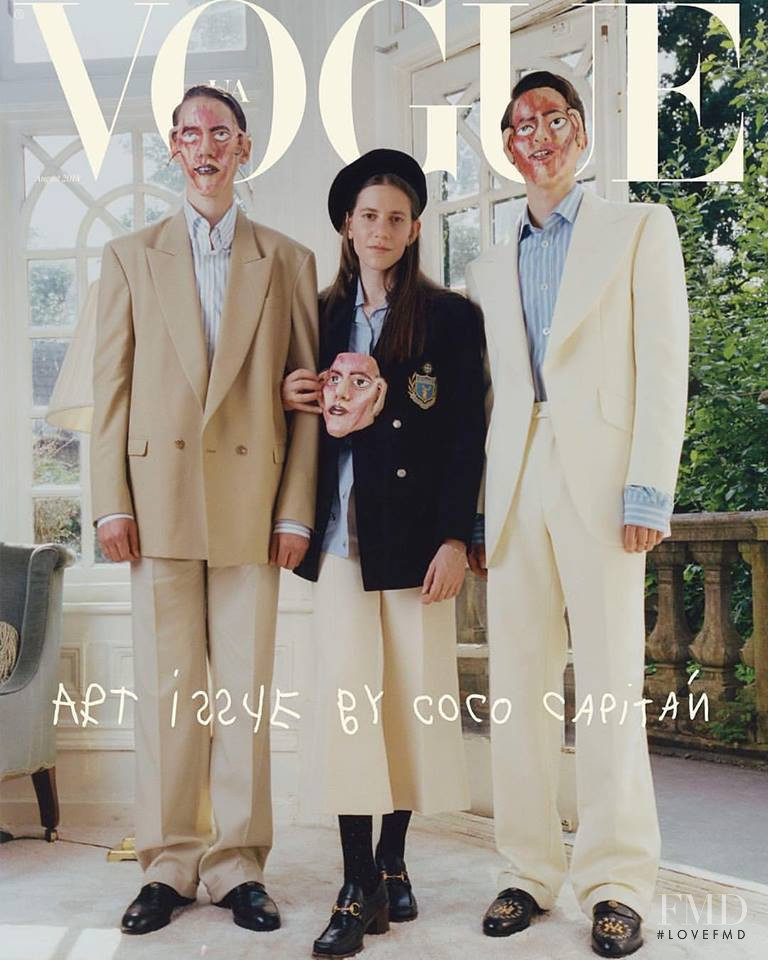 Coco Capitan, Yann Edouard & Eric Emmanuel featured on the Vogue Ukraine cover from August 2018