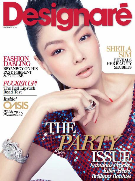 Sheila Sim featured on the Designaré cover from December 2012