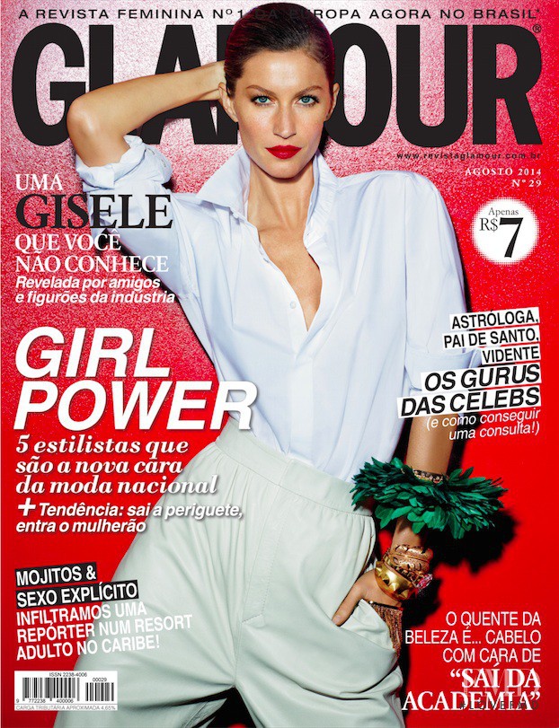 Gisele Bundchen featured on the Glamour Brazil cover from August 2014