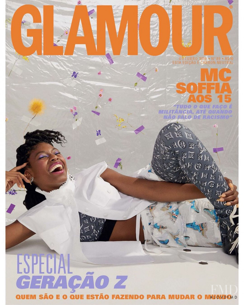 Mc Soffia featured on the Glamour Brazil cover from October 2019