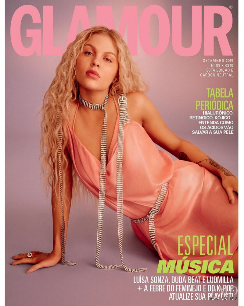 Luisa Sonza featured on the Glamour Brazil cover from September 2019