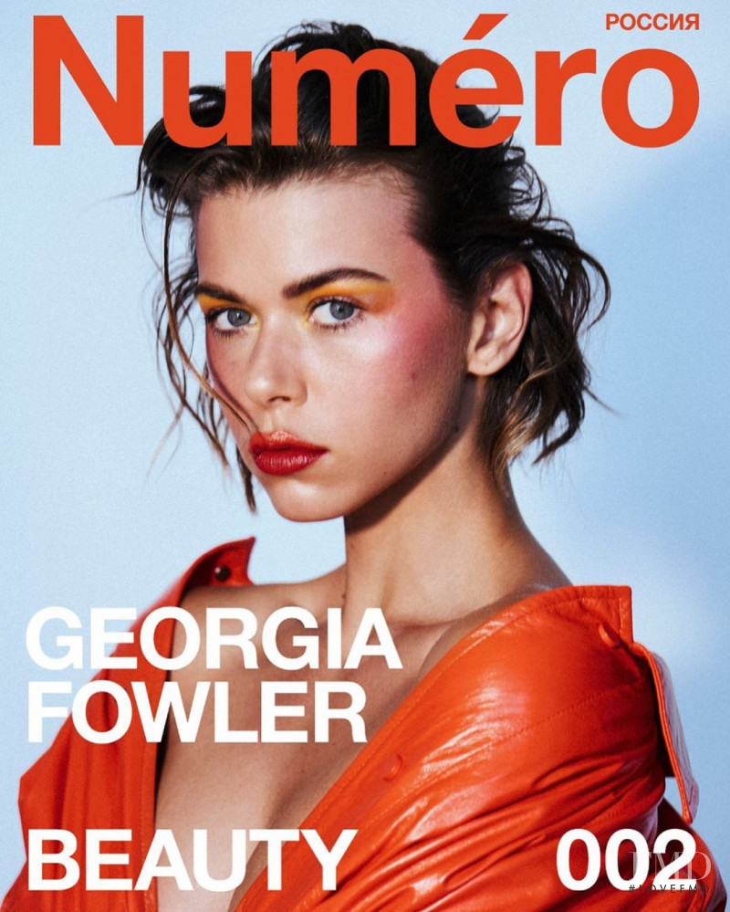 Georgia Fowler featured on the Numéro Russia cover from February 2020