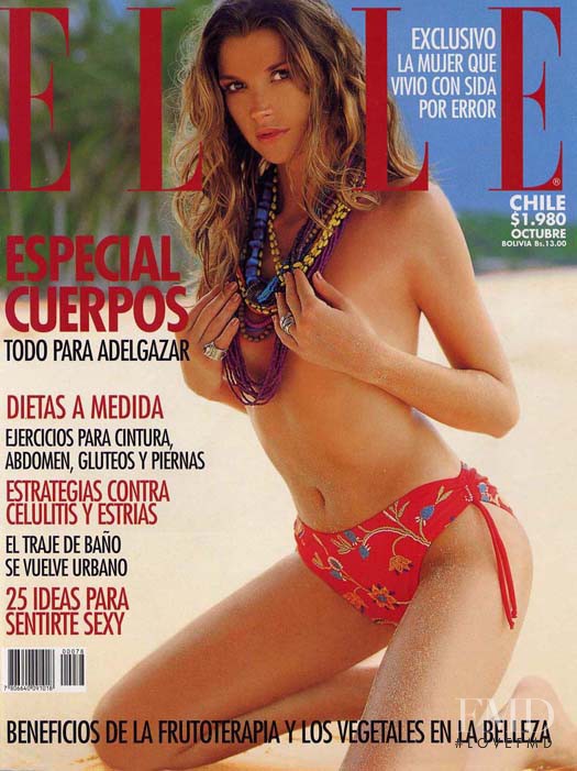 Claudia Lumovich featured on the Elle Chile cover from October 2000