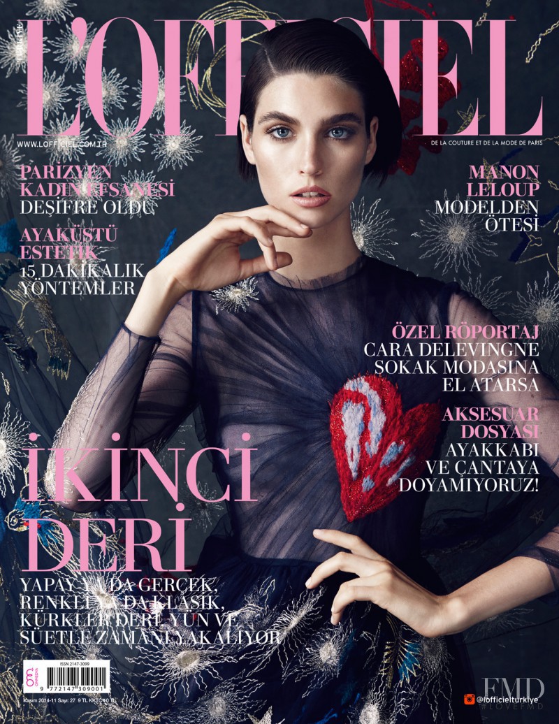 Manon Leloup featured on the L\'Officiel Turkey cover from December 2014