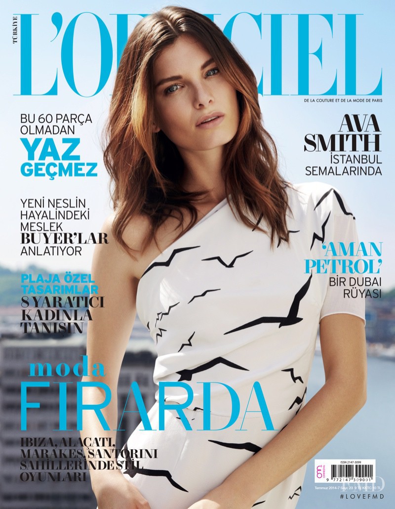 Ava Smith featured on the L\'Officiel Turkey cover from July 2014