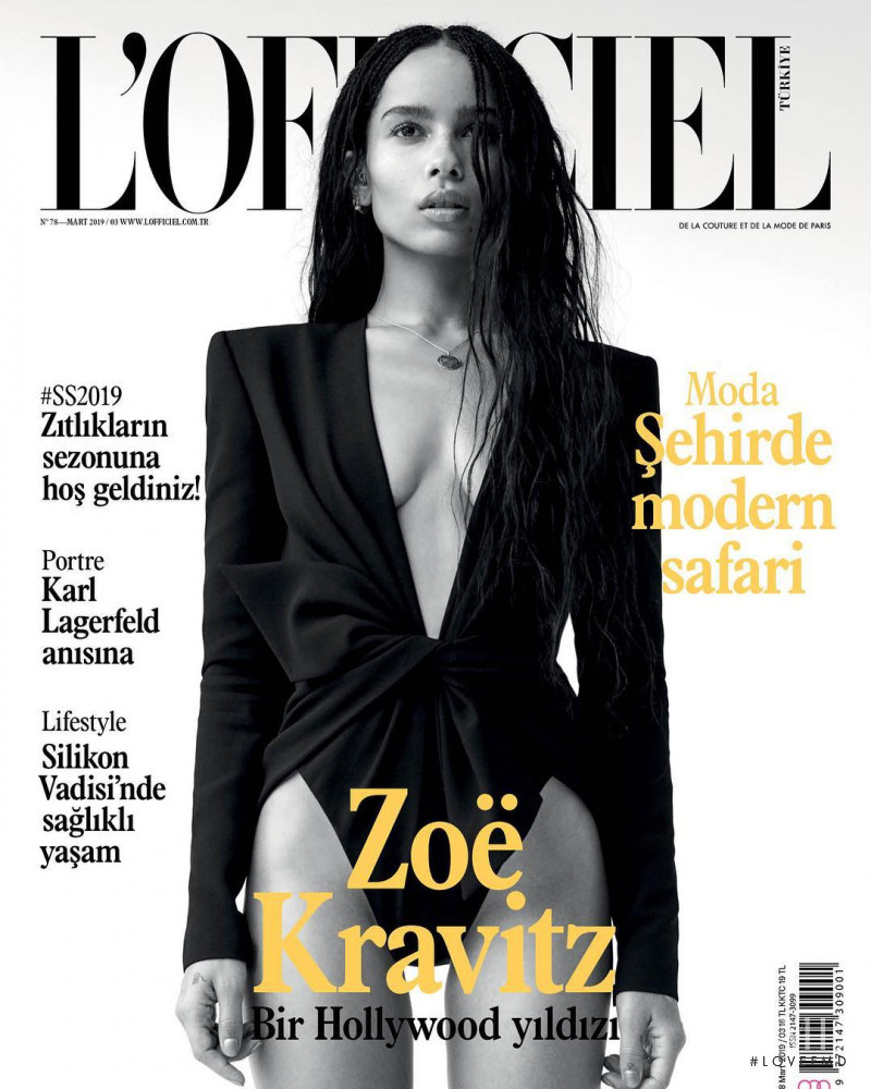 Zoe Kravitz featured on the L\'Officiel Turkey cover from March 2019