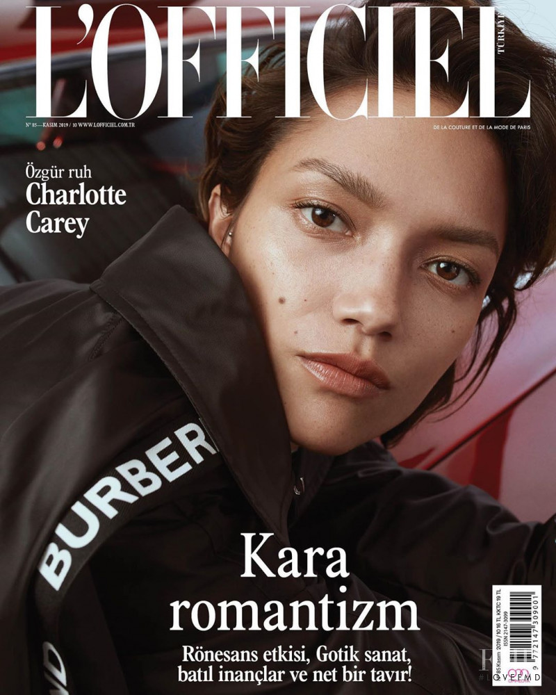 Charlotte Carey featured on the L\'Officiel Turkey cover from November 2019