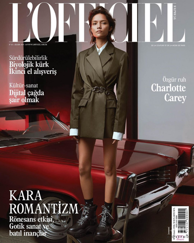 Charlotte Carey featured on the L\'Officiel Turkey cover from November 2019