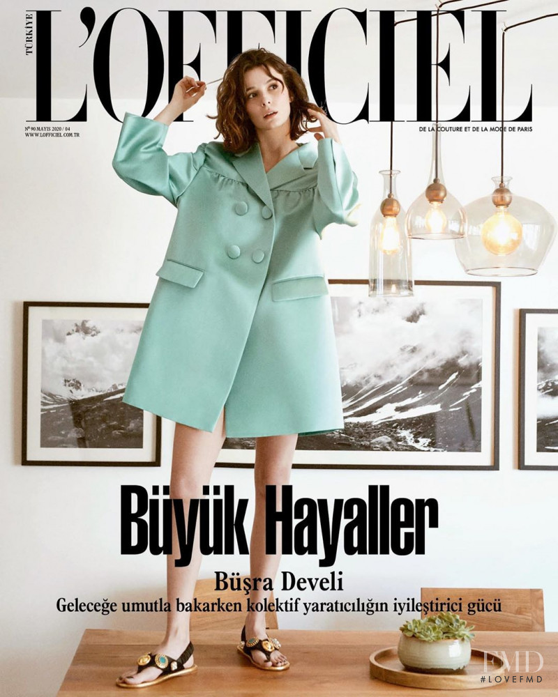 Busra Develi featured on the L\'Officiel Turkey cover from May 2020