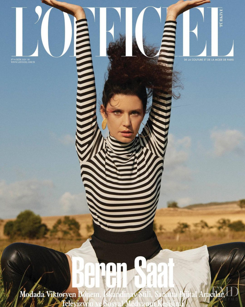 Beren Saat featured on the L\'Officiel Turkey cover from October 2020