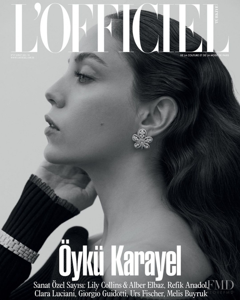 Oyku Karayel featured on the L\'Officiel Turkey cover from February 2021