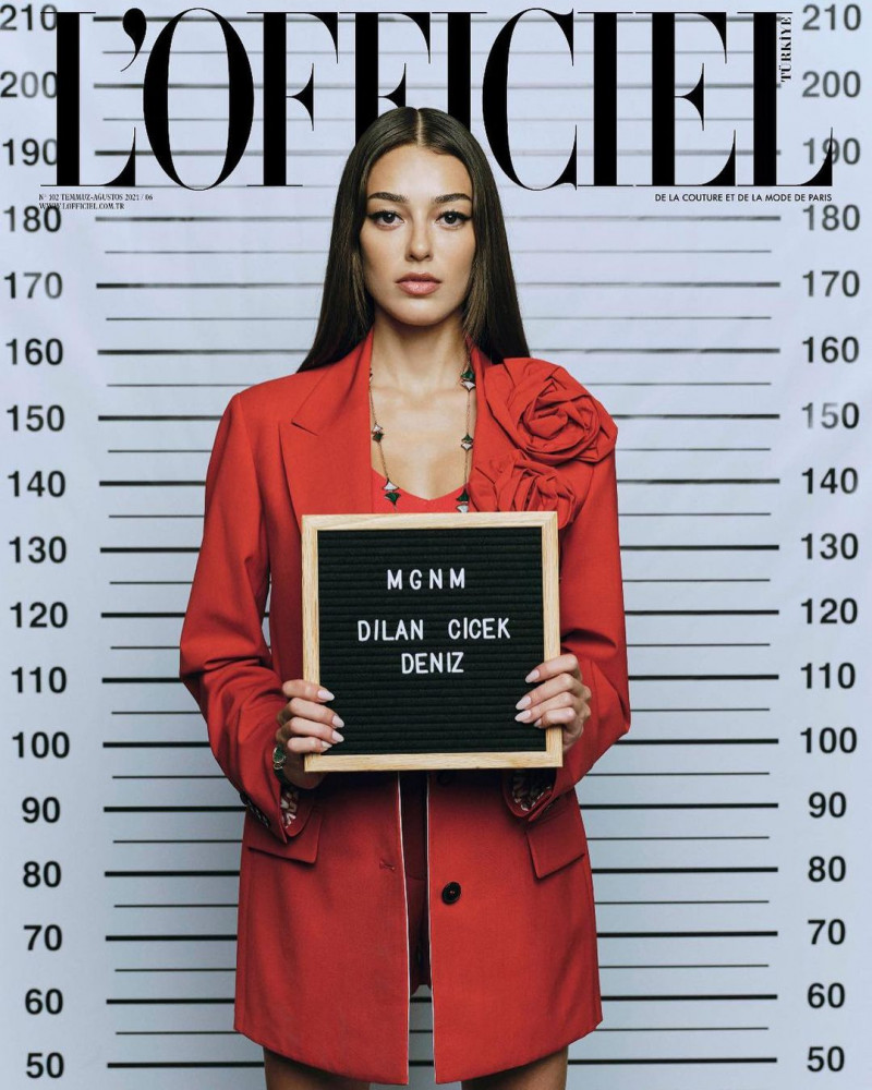 Dilan Cicek Deniz featured on the L\'Officiel Turkey cover from July 2021