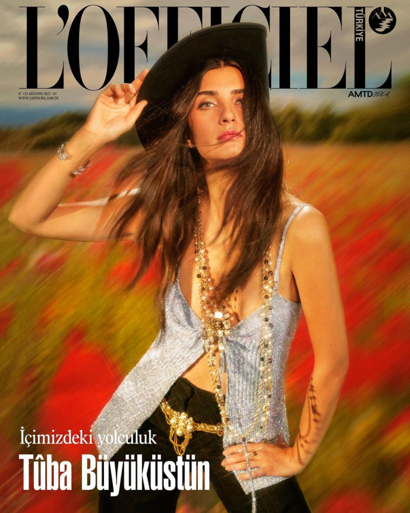 Tuba Buyukustun featured on the L\'Officiel Turkey cover from August 2022