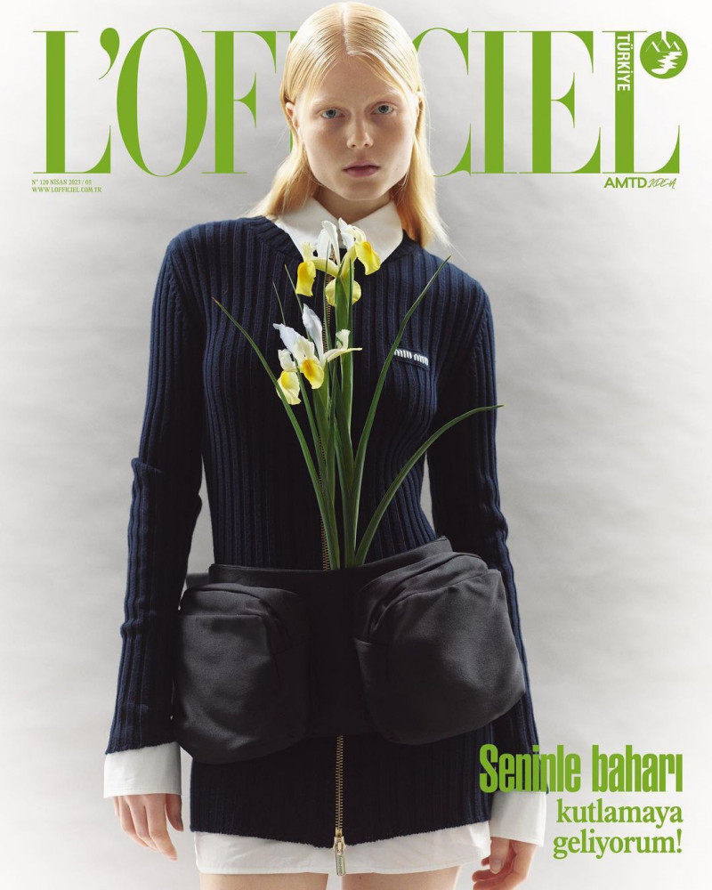 Emily Liptow featured on the L\'Officiel Turkey cover from April 2023