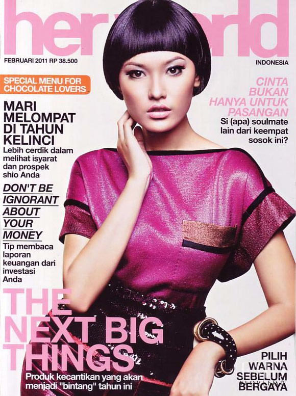 Dara Warganegara featured on the Her World Indonesia cover from February 2011