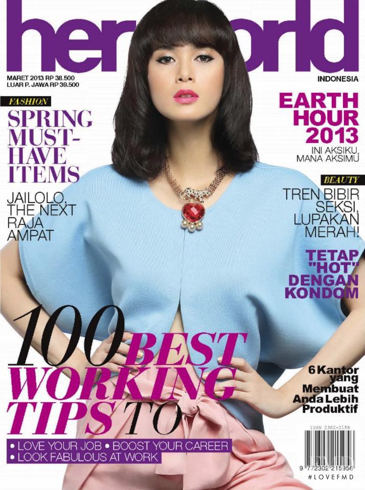 Renata Kusmanto featured on the Her World Indonesia cover from March 2013