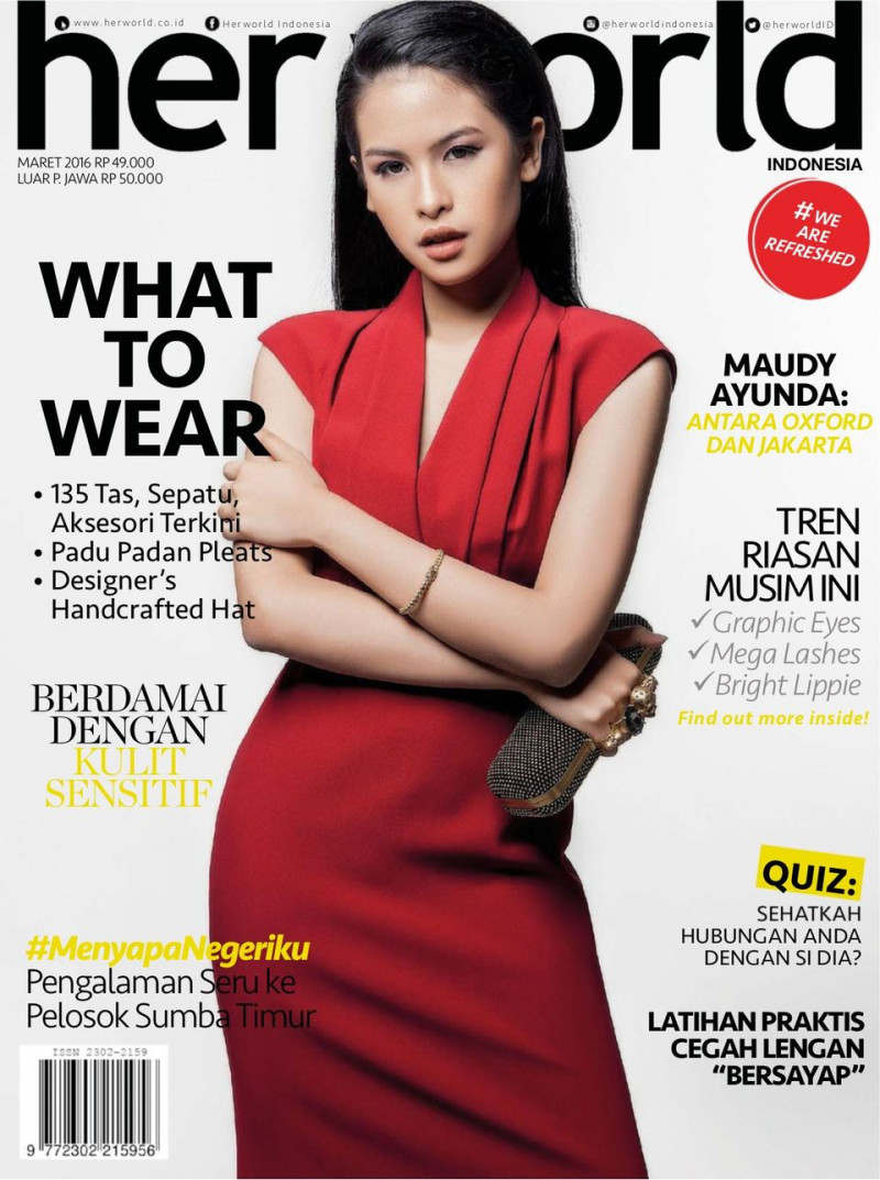  featured on the Her World Indonesia cover from March 2016