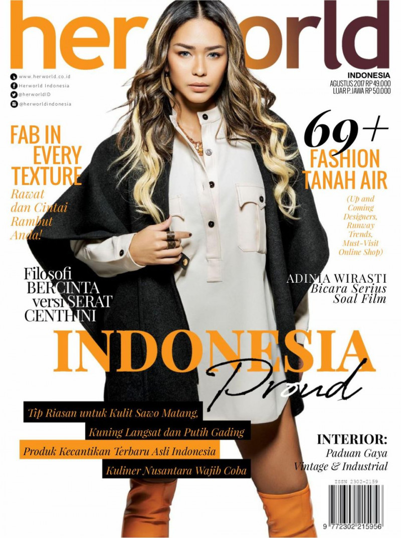  featured on the Her World Indonesia cover from August 2017