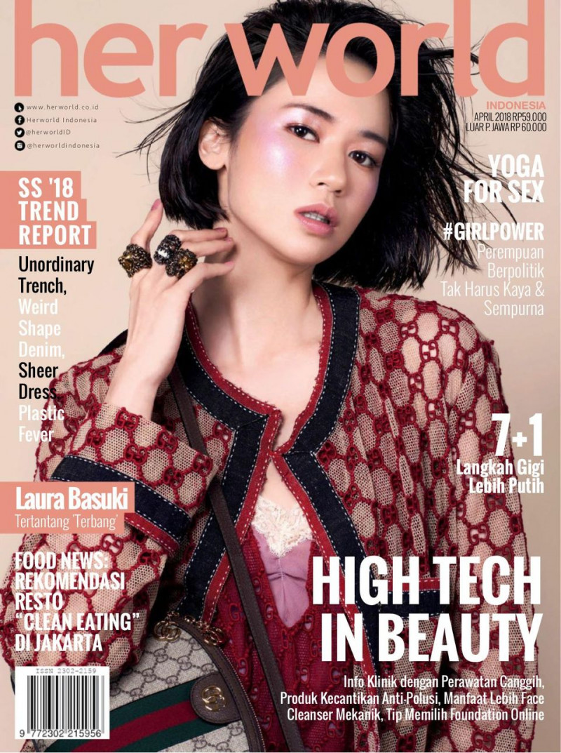  featured on the Her World Indonesia cover from April 2018
