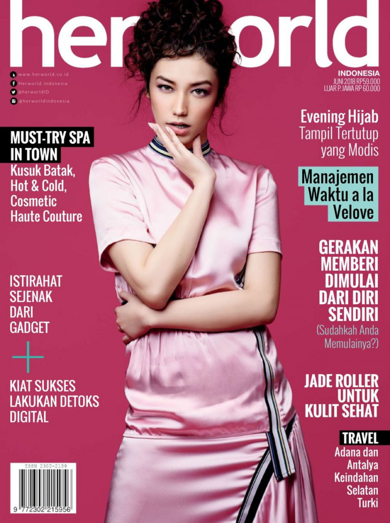  featured on the Her World Indonesia cover from June 2018
