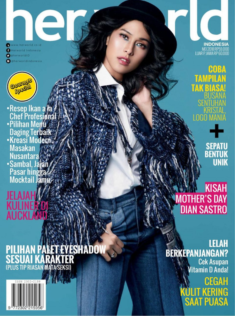  featured on the Her World Indonesia cover from May 2018