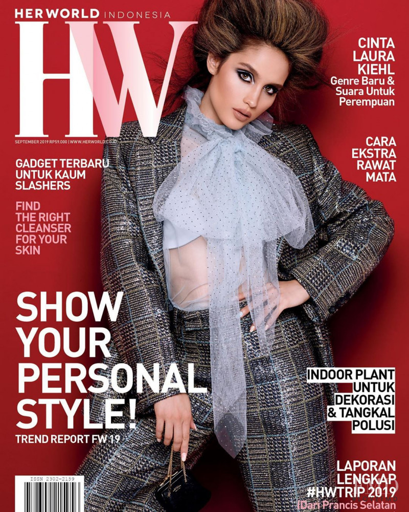 Cinta Laura Kiehl featured on the Her World Indonesia cover from September 2019