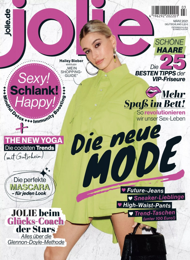 Hailey Baldwin Bieber featured on the Jolie cover from March 2021