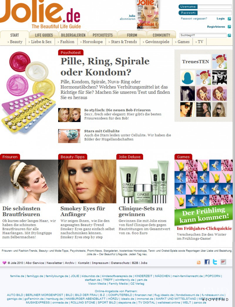  featured on the Jolie.de screen from April 2010